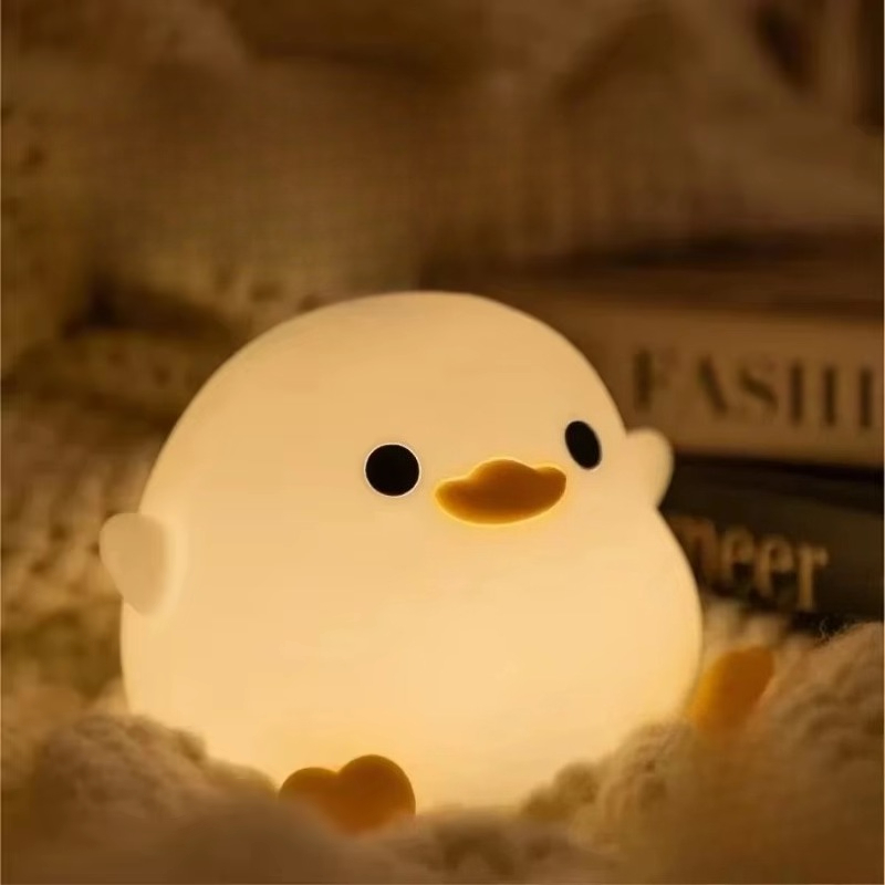 Floating Nightstand With Led Light - 귀여운 오리 만화 동물 실리콘 램프
