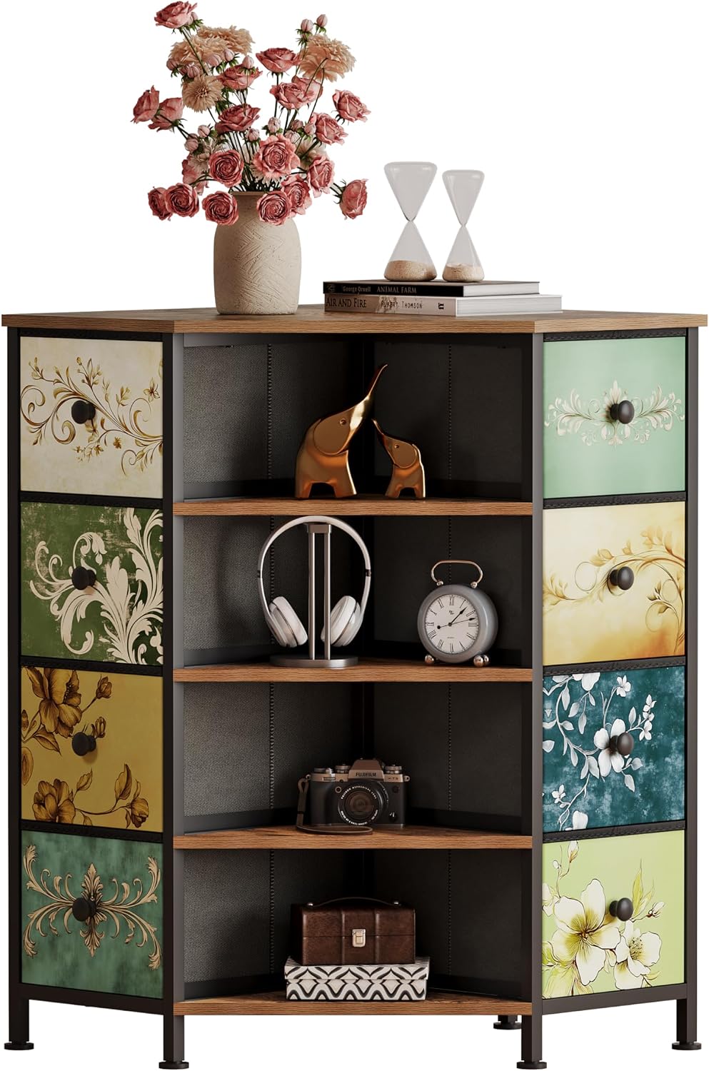 Bedroom Furniture - 8단 서랍 코너 드레서, 패브릭 수납