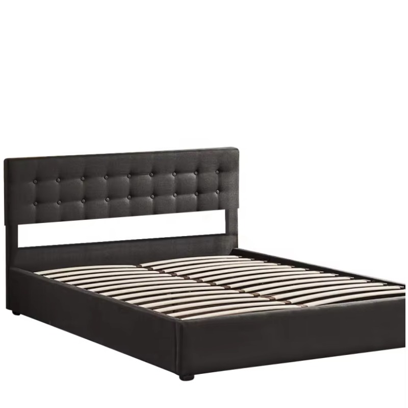 Gas Lift Storage Bed Hydraulic - 모던 퀸 킹 사이즈 벨벳 패브릭