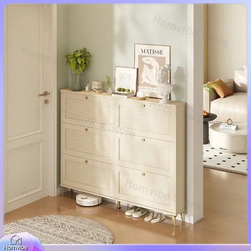 Shoe Rack Cabinet Narrow Entryway - 초슬림 디자인의 원목 신발장, 좁은 현관에