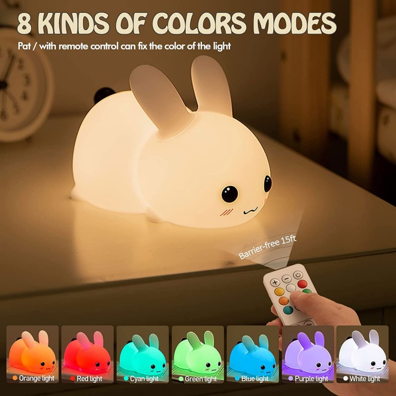 Floating Nightstand With Led Light - LED 토끼 야간 조명, 원격 제어,