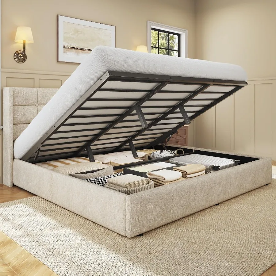 Gas Lift Storage Bed Hydraulic - 사이즈 조절이 가능한 수납형 침대 프레임,