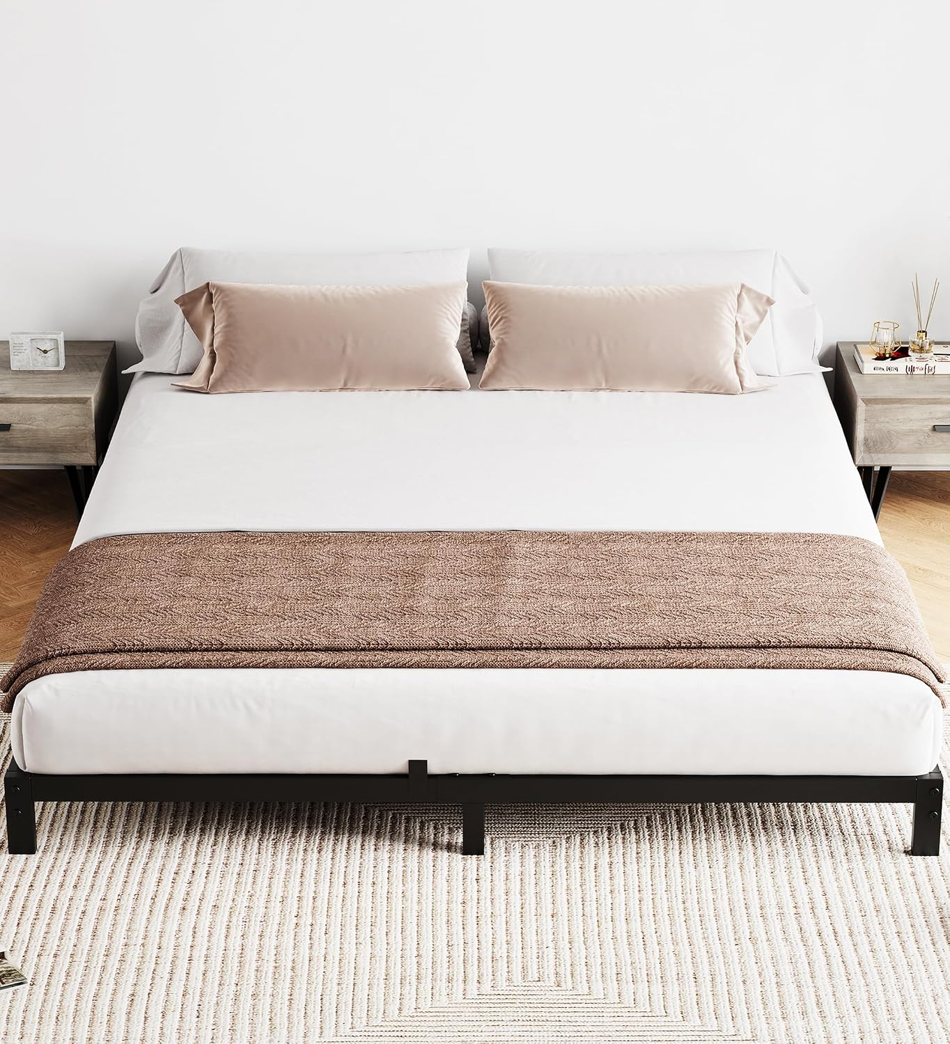 Canopy Bed Frame Metal Queen - 6인치 고강도 금속 퀸 침대 프레임,