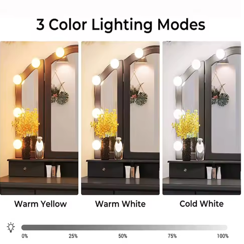 할리우드 메이크업 화장대 조명 탈부착 가능 LED 거울 - Dressing Table Vanity With Lighted Mirror 리뷰 및 가격