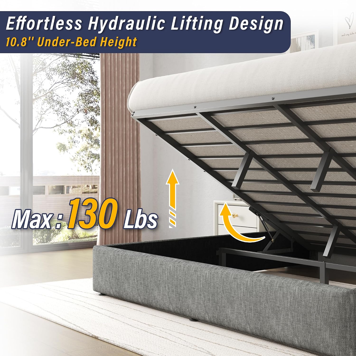 킹 사이즈 침대 프레임, 유압식 가스 리프트 수납형,  - Gas Lift Storage Bed Hydraulic 리뷰 및 가격