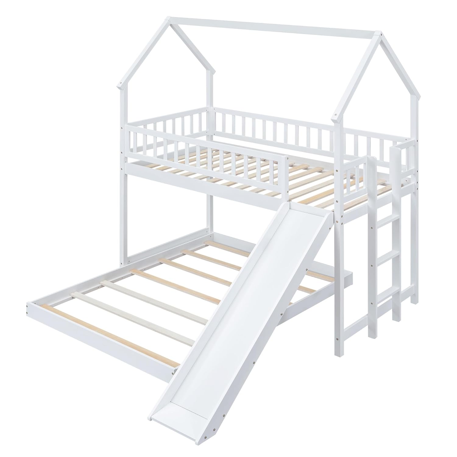 계단과 미끄럼틀이 있는 하우스형 이층 침대 |   트윈 - Bunk Bed With Stairs And Slide 리뷰 및 가격
