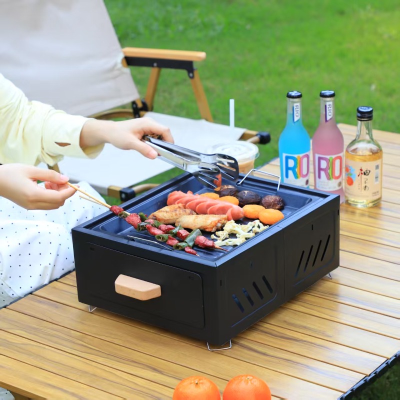 휴대용 숯불 바비큐 그릴, 사각형 구조, 야외 캠핑 및 - Outdoor Furniture 리뷰 및 가격