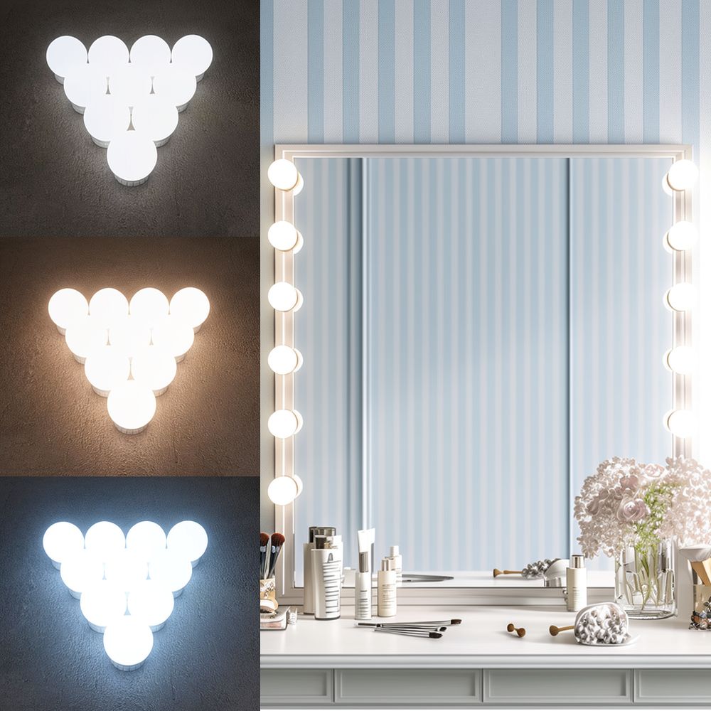 밝기 조절이 가능한 LED 할리우드 스타일 화장대 조명 - Dressing Table Vanity With Lighted Mirror 리뷰 및 가격