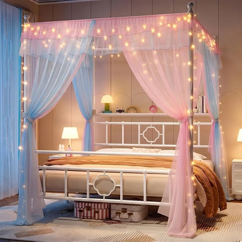 퀸 사이즈 침대 프레임, 수납 공간이 있는 헤드보드,  - Canopy Bed Frame Metal Queen 리뷰 및 가격