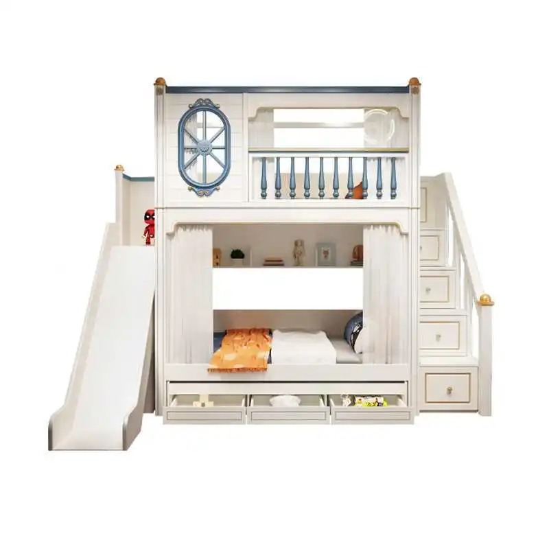 럭셔리 어린이 침실 가구 슬라이드와 계단이 있는 이층  - Bunk Bed With Stairs And Slide 리뷰 및 가격