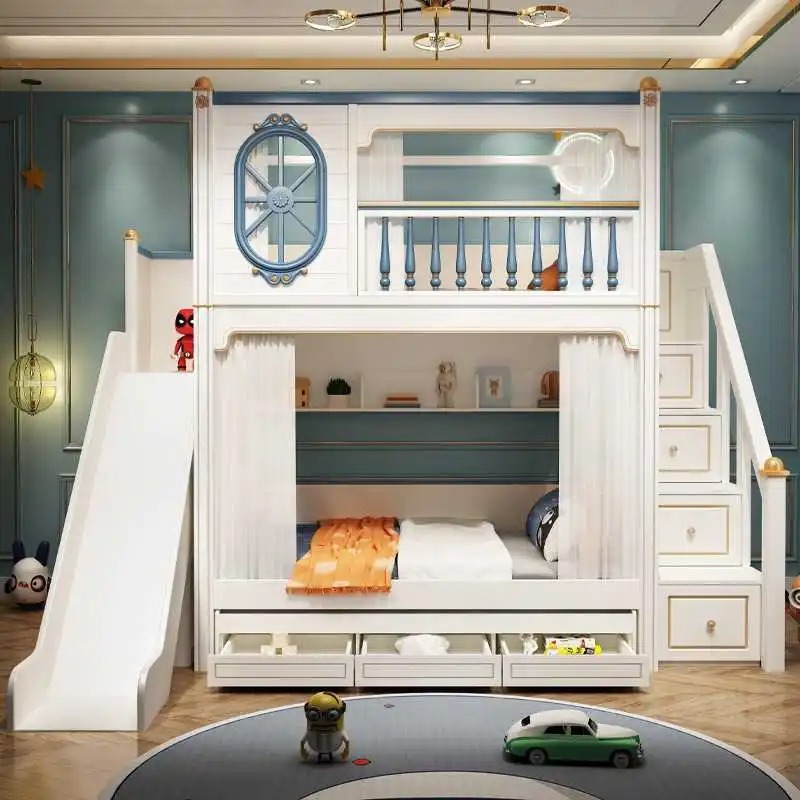 럭셔리 어린이 침실 가구 슬라이드와 계단이 있는 이층  - Bunk Bed With Stairs And Slide 리뷰 및 가격