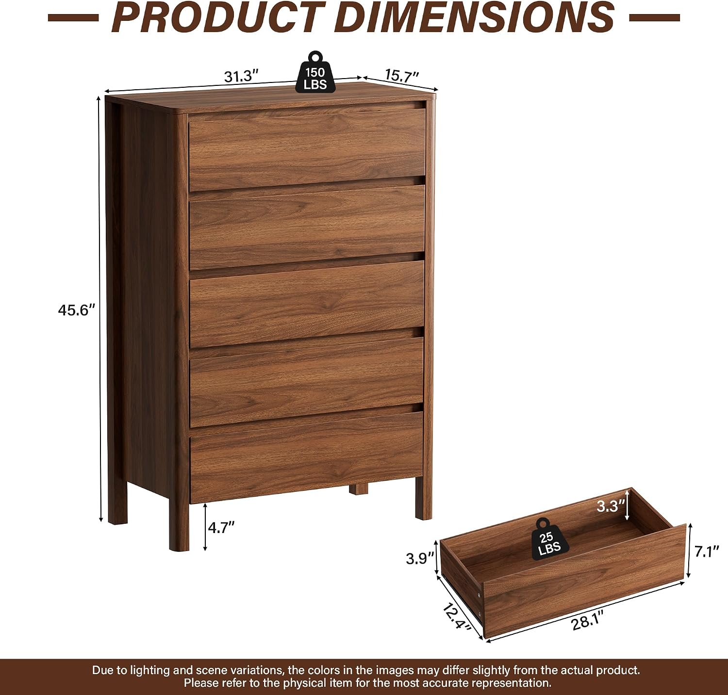 5단 서랍형 원목 수납장, 높이가 큰 서랍장 정리함,  - Bedroom Furniture 리뷰 및 가격
