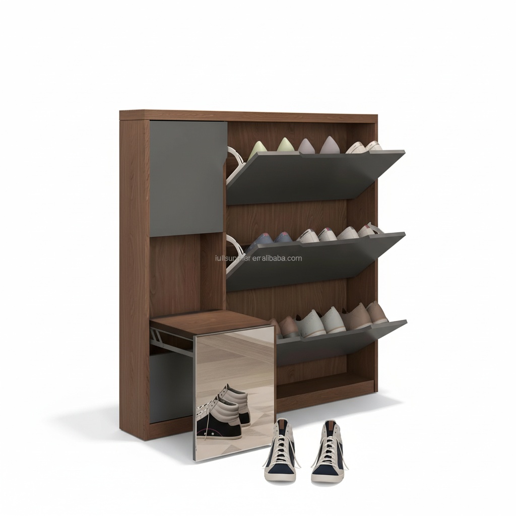 슬림형 신발장, 17cm/6.7인치 나무 플립도어 신발 - Shoe Rack Cabinet Narrow Entryway 리뷰 및 가격