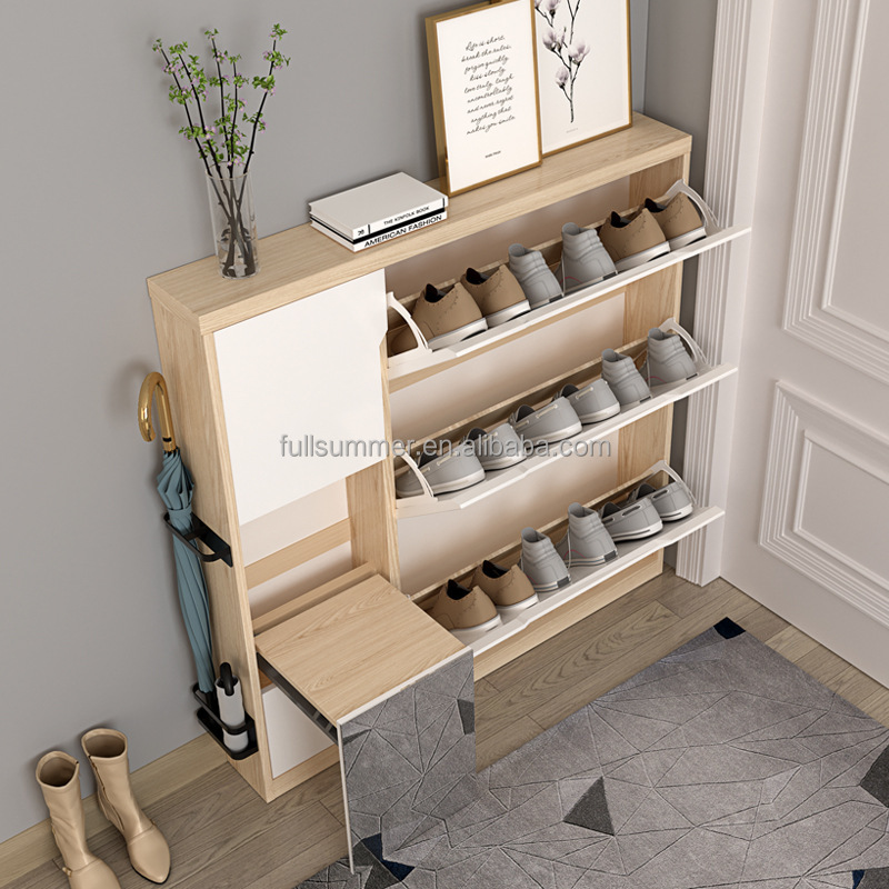 슬림형 신발장, 17cm/6.7인치 나무 플립도어 신발 - Shoe Rack Cabinet Narrow Entryway 리뷰 및 가격
