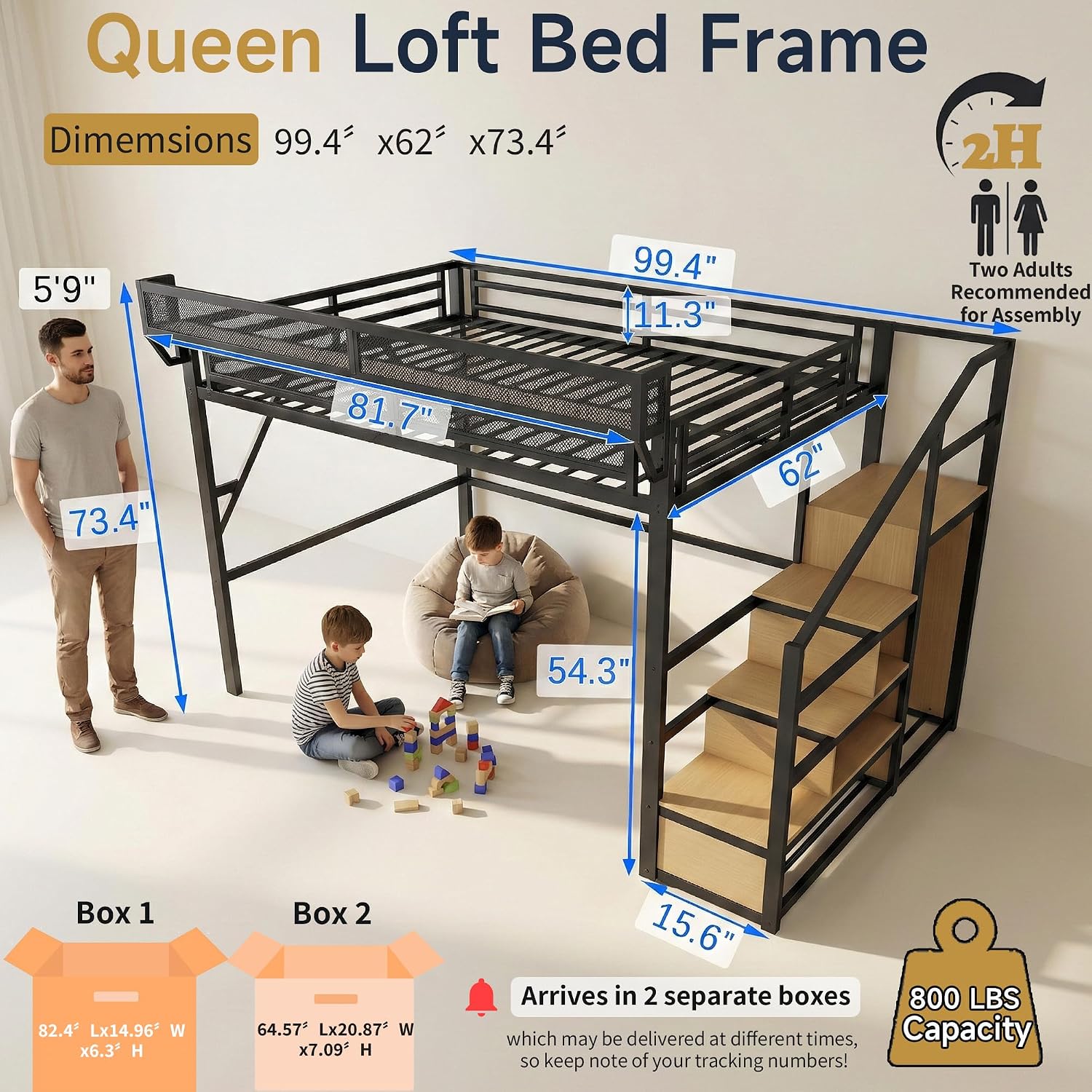 퀸 사이즈 로프트 침대(계단 및 수납공간 포함), 금속 - Canopy Bed Frame Metal Queen 리뷰 및 가격