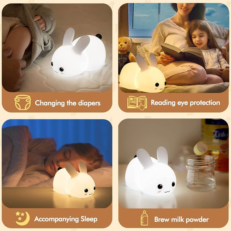 LED 토끼 야간 조명, 원격 제어, 밝기 조절 가능  - Floating Nightstand With Led Light 리뷰 및 가격