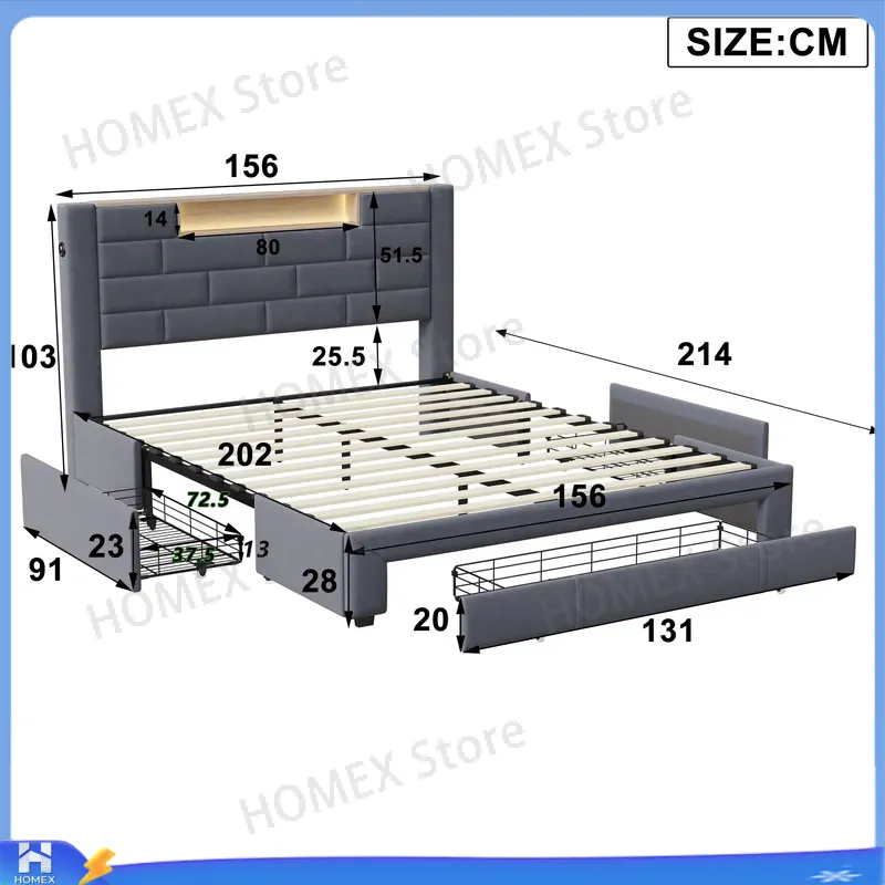 5피트 크기의 더블 침대 프레임, 수납 공간이 있는 오 - Gas Lift Storage Bed Hydraulic 리뷰 및 가격