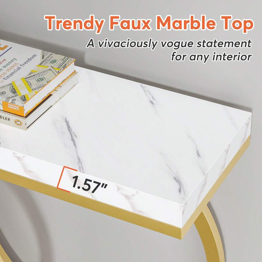 인치형 모던 골드 콘솔 테이블, 현관 테이블, 좁고 긴 - Tables 리뷰 및 가격