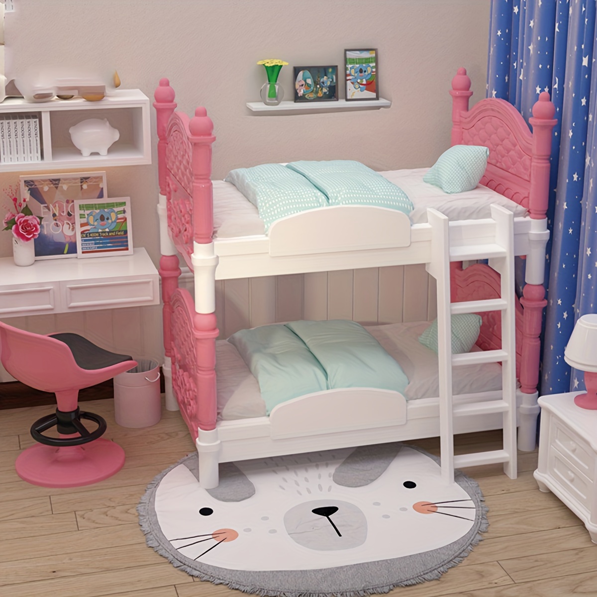 미니어처 인형 집 더블 침대 침실 장식 장난감 인형 집 - Bedroom Furniture 리뷰 및 가격