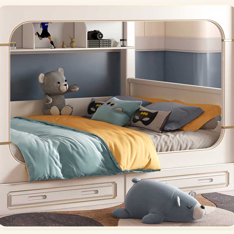 모던 하우스 화이트 남아 여아 어린이 침실 가구 세트  - Bunk Bed With Stairs And Slide 리뷰 및 가격