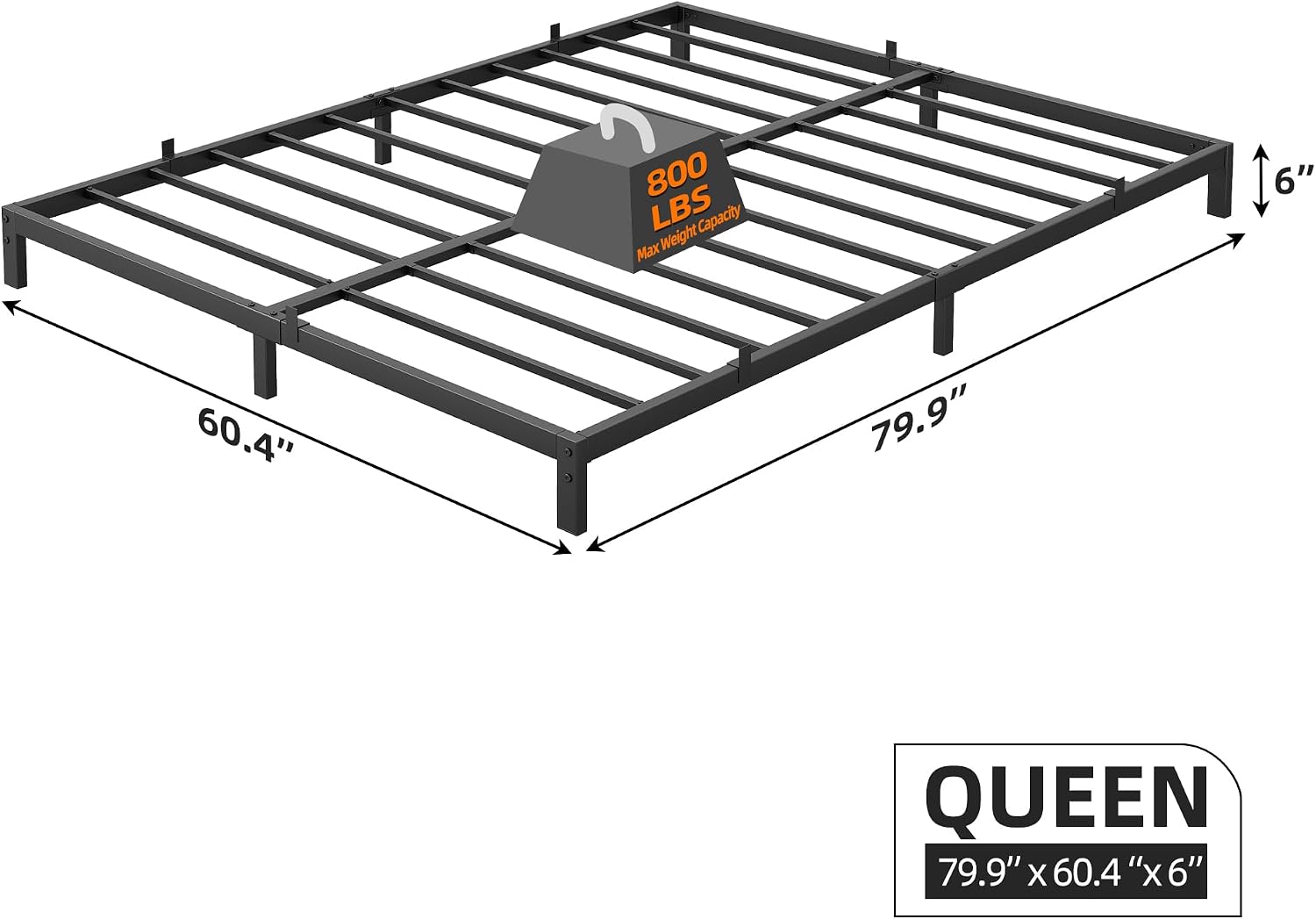 6인치 고강도 금속 퀸 침대 프레임, 침대 밑 수납공간 - Canopy Bed Frame Metal Queen 리뷰 및 가격