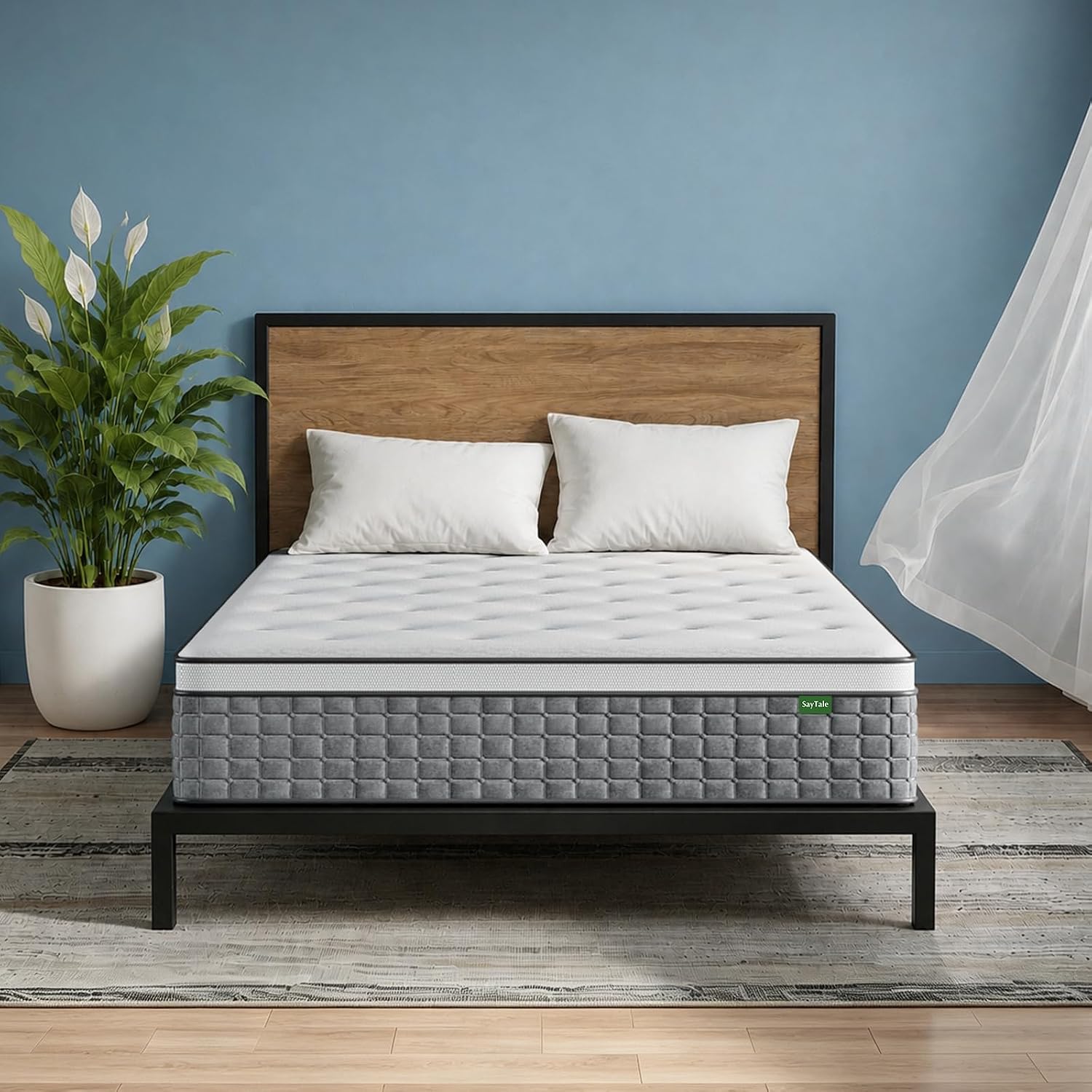 퀸 사이즈 매트리스, 12인치 하이브리드 퀸 사이즈 매 - Memory Foam Mattress In A Box Queen 리뷰 및 가격