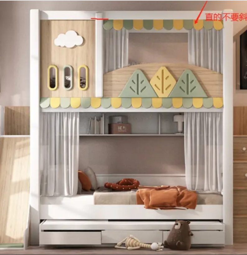 현대적인 자연 테마 어린이 이층 침대 슬라이드와 수납  - Bunk Bed With Stairs And Slide 리뷰 및 가격