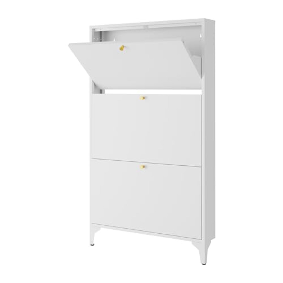 독립형 3단 플립 서랍 신발장, 현관, 복도, 거실용  - Shoe Rack Cabinet Narrow Entryway 리뷰 및 가격